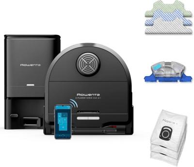 Robot aspirateur laveur noir intelligent multi-surfaces - Neuf