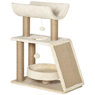 Arbre &agrave; chat griffoirs grattoir boules plateformes vari&eacute;es beige