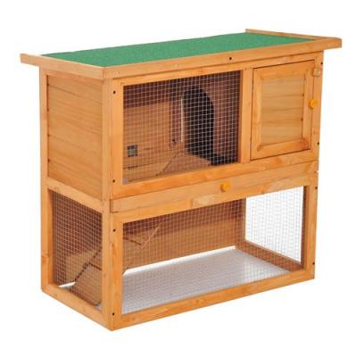 Clapier &agrave; lapin cage &agrave; lapin 2 &eacute;tages plateau coulissant rampe et toit ouvrant 90L x 45l x 80H cm