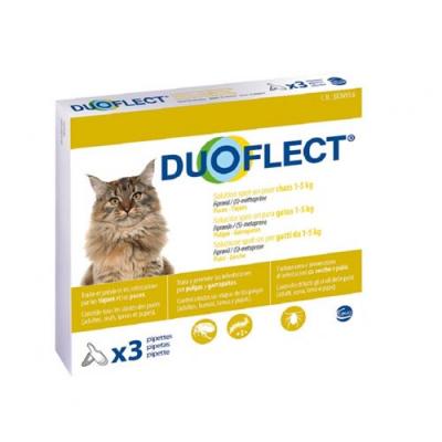 DUOFLECT Lot de 3 pipettes antiparasites - Pour chat moins de 5 kg 