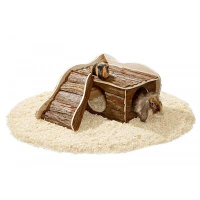 Maison pour rongeurs en bois naturel wonderland avec rampe