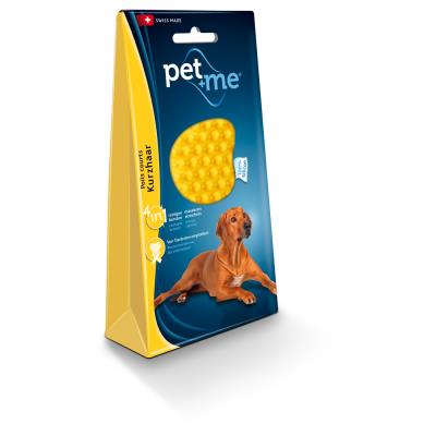 Pet+Me - Brosse Poils Courts pour Chien - Jaune
