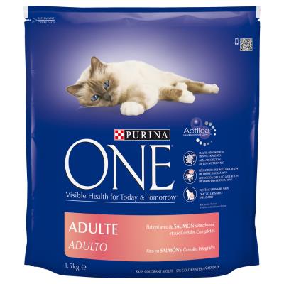 PURINA ONE Adulte saumon, c&eacute;r&eacute;ales compl&egrave;tes - 1,5 kg