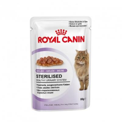 12x85g Sterilised en gel&eacute;e Royal Canin - P&acirc;t&eacute;e pour chat