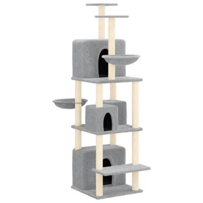 Vidaxl Arbre &Agrave; Chat Avec Griffoirs En Sisal Gris Clair 180 Cm