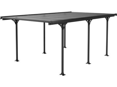 Carport voiture ""Denver"" - 5.02 x 3.13 x 2.05 m - Transparent / Noir