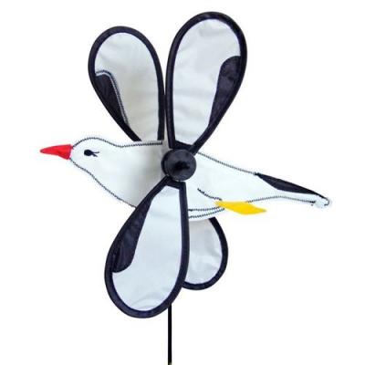 ELLIOT - Moulin &agrave; vent grande mouette - Blanc et noir - Hauteur 43 cm 