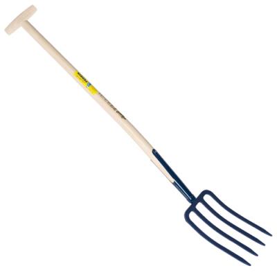 Fourche &agrave; b&ecirc;cher &agrave; soie 4 dents 30 manche b&eacute;quille tourn&eacute;e
