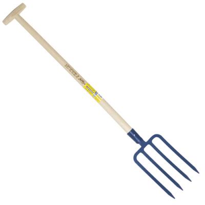 Outils Perrin - Fourche &agrave; b&ecirc;cher douille 4 dents 29 cm manche b&eacute;quille