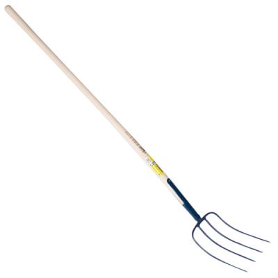 Outils Perrin - Fourche &agrave; fumier &agrave; soie 4 dents manche pomme