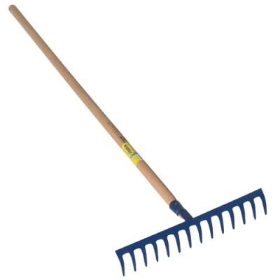 Outils Perrin - R&acirc;teau forg&eacute; 14 dents courbes manche bois 1,65 m