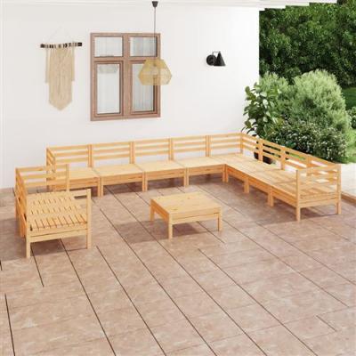 Vidaxl Salon De Jardin 11 Pcs Bois De Pin Massif