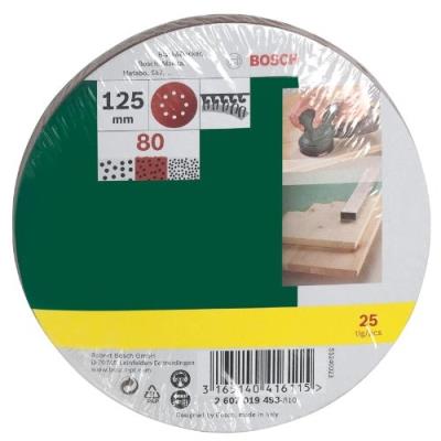 Set de 25 Feuilles Abrasives 125 mm 2607019493 Bosch