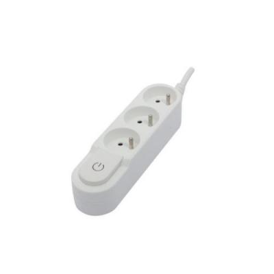 Chacon - Bloc Design 3x16A avec interrupteur - 3m - Blanc