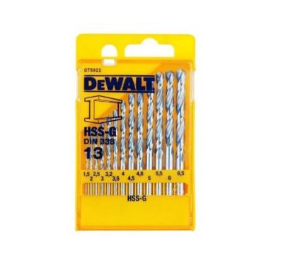 Dewalt DT5922-QZ Coffret de Foret HSS-G, Jaune/noir, Set de 13 Pi&egrave;ces