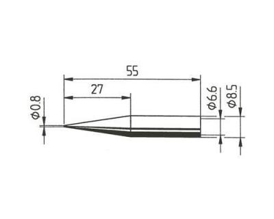 Ersa 842 SD Panne de fer &agrave; souder forme de crayon, rallong&eacute;e Taille de la panne 0.8 mm Contenu