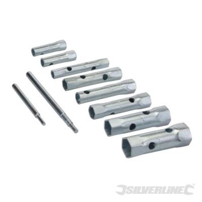 Silverline 571532 Jeu de 8 cl&eacute;s tubulaires m&eacute;triques 8-22 mm