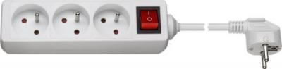 Velleman : Multiprise avec 3 prises 230 V et interrupteur - Blanc