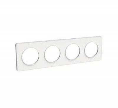 Plaque Odace Touch - Blanc sans liser&eacute; - Quadruple horizontale / verticale 71mm