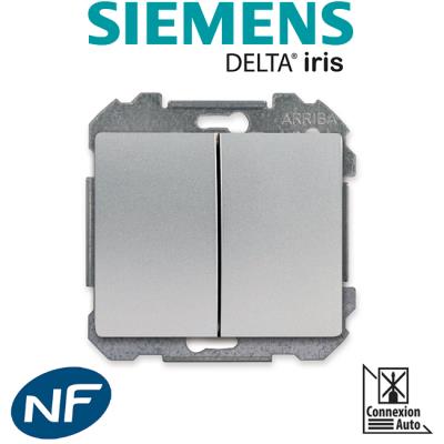 Siemens - va et vient + poussoir aluminium 