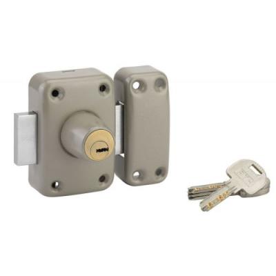 Verrou trafic 6 double cylindre 45 mm, epoxy or, 4 cl&eacute;s THIRARD