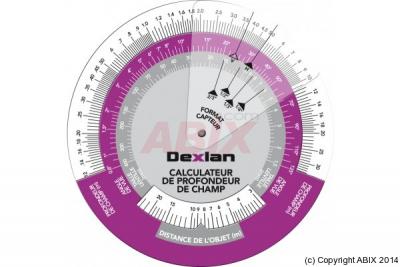 DEXLAN Dexlan disque calculateur profondeur champ pour cameras