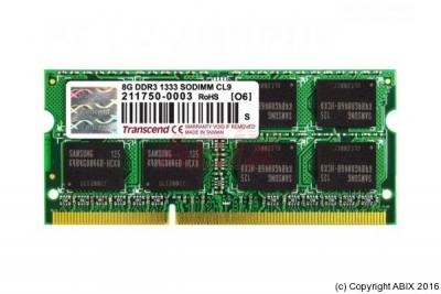 Transcend 8GB DDR3 module de m&eacute;moire 8 Go 2 x 8 Go 204-pin SO-DIMM - Neuf