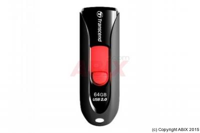 Cle usb 2.0 transcend jetflash 590 - 16go noir rouge ts16gjf590k
