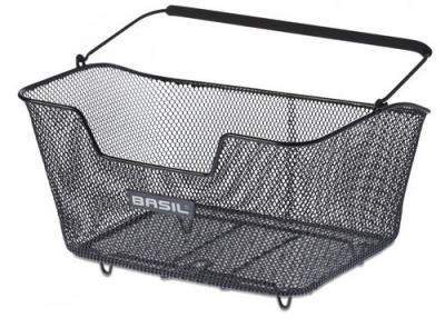 Panier V&eacute;lo Basil Base M en acier noir pour porte bagage, fixation pa