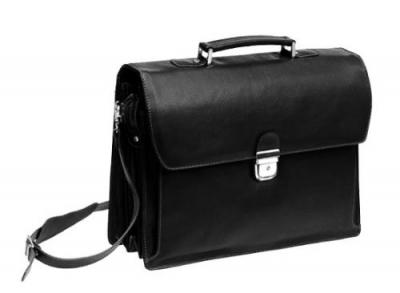 Cartable Katana 3 Soufflets Cuir De Vachette Grain&eacute; K 69329