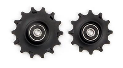 Elvedes roues jockey 12/14 dents 11 / 12V 2 pi&egrave;ces noires