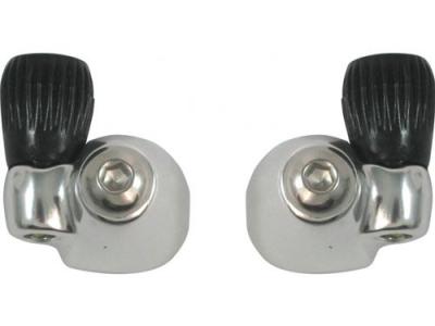 Manette d&eacute;railleur v&eacute;lo - but&eacute;es de gaine sur cadre - couleur gris