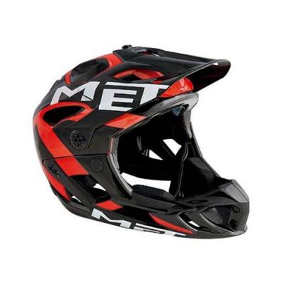 Casque MET Parachute - Noir - Rouge} - S}, Noir - Rouge}