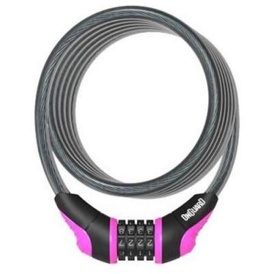 ONGUARD Neon Coil Antivol Adulte Unisexe, Rose, 180cm x 12mm
