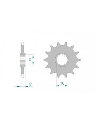 Pignon 13 dents acier anti-boue pas 520 type 94313 Gas-Gas EC 300