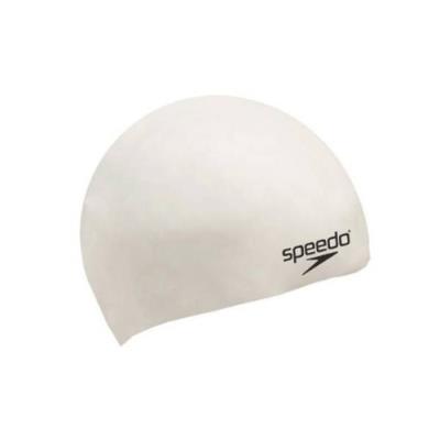Speedo Plain Flat Silicone Swimming Cap Blanc