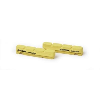 X2 cartouches de patins de freins sram pour jante carbone jaune
