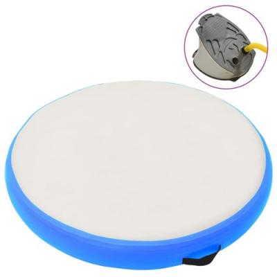 Tapis gonflable de gymnastique avec pompe 100x100x20cm PVC Bleu