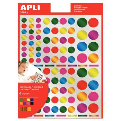 Agipa - Gommette ronde m&eacute;tallis&eacute;e couleurs assorties - Pochette de 624