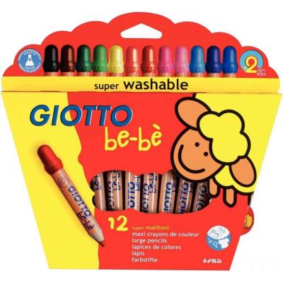 Etui de 12 crayons de couleur Giotto be-b&egrave; avec taille-crayon