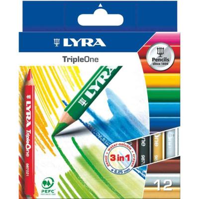 Etui de 12 crayons de couleur Lyra Triple One couleurs assorties