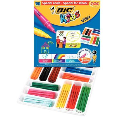 Feutre coloriage pointe moyenne assorti - classpack de 144 visa
