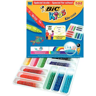Class Pack x 144 Feutres - 12 couleurs assorties - Bic Kids Couleur