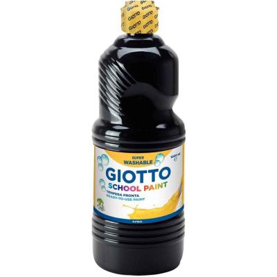 Flacon de 1 Litre de gouache liquide lavable Giotto. Coloris noir