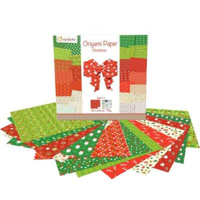 Origami No&euml;l 20 x 20 cm - Pochette de 60 feuilles