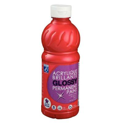 Peinture acrylique Lefranc & Bourgeois glossy rouge vif - flacon 500ml