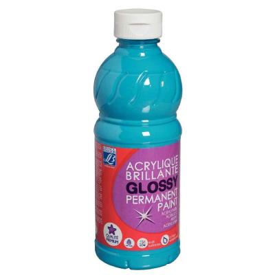 Peinture Acrylique Brillante Glossy Turquoise - Flacon De 500ml