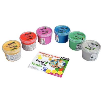 Peinture aux doigts pour textile - Bo&icirc;te de 6 pots de 100ml