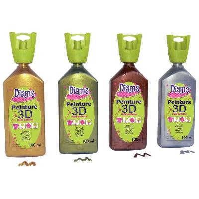Peinture DIAM'S 3D- Lot de 4 maxi flacons + 100 miroirs offerts