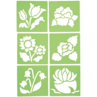 Pochoir Plastique Les Fleurs - Paquet De 6